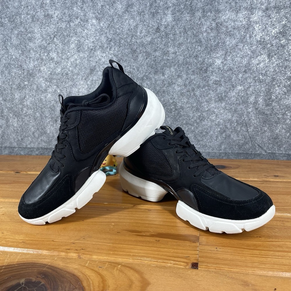 Vionic Aris Womens Size 9.5 Black Suede Leather Embossed Leopard Chunky Sneakers - Picture 10 of 16